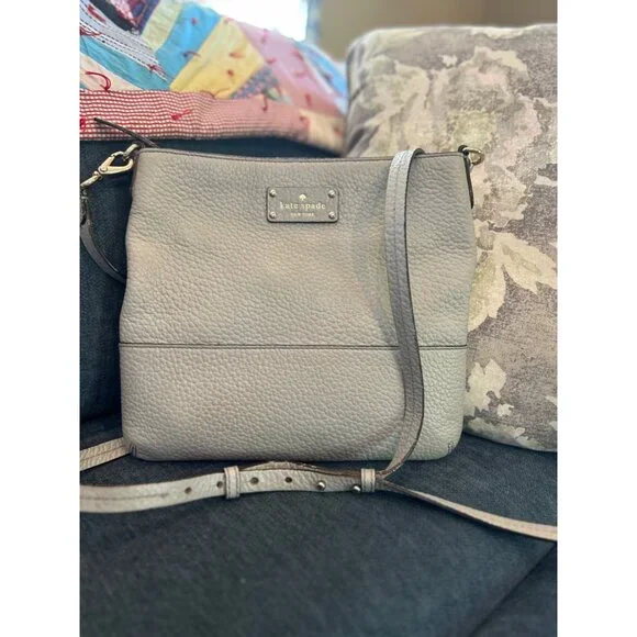 Kate Spade New York Leather Crossbody Bag With Polka Dot Lining - Picture 1 of 6